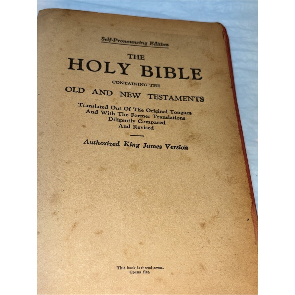 Rare 1920s - 30's Self Pronouncing KJV Holy Bible Red Edges Study Reference - Picture 7 of 15